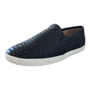 Joie Kidmore Embossed leather Slip Ons 38.5 8 Black Snakeskin Leather reptile